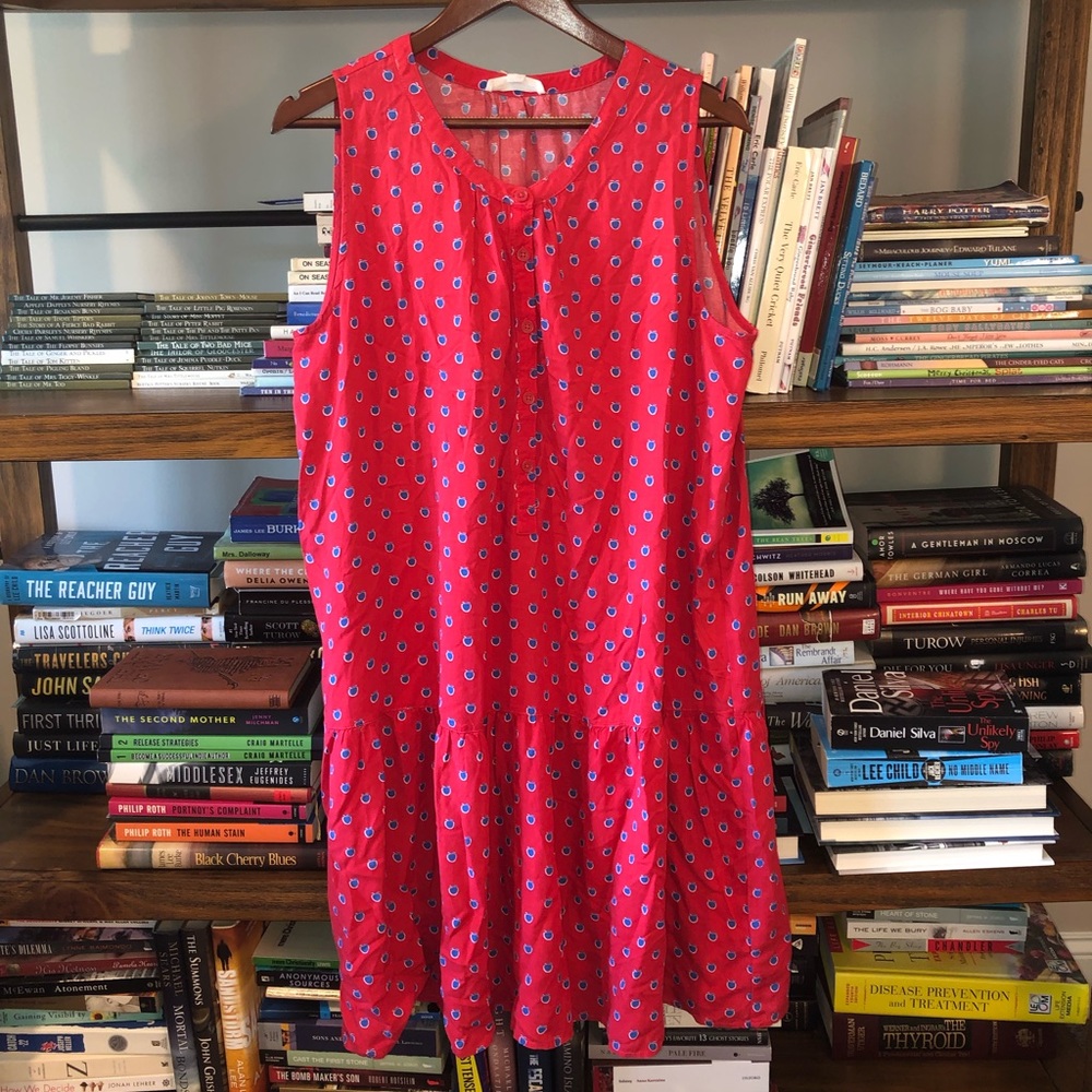 beachlunchlounge celine apple print Dress L NWT